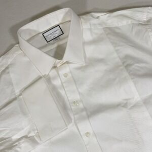 Charles Tyrwhitt Dress Shirt Men 20 37 Classic Fit French Cuff Long Sleeve White